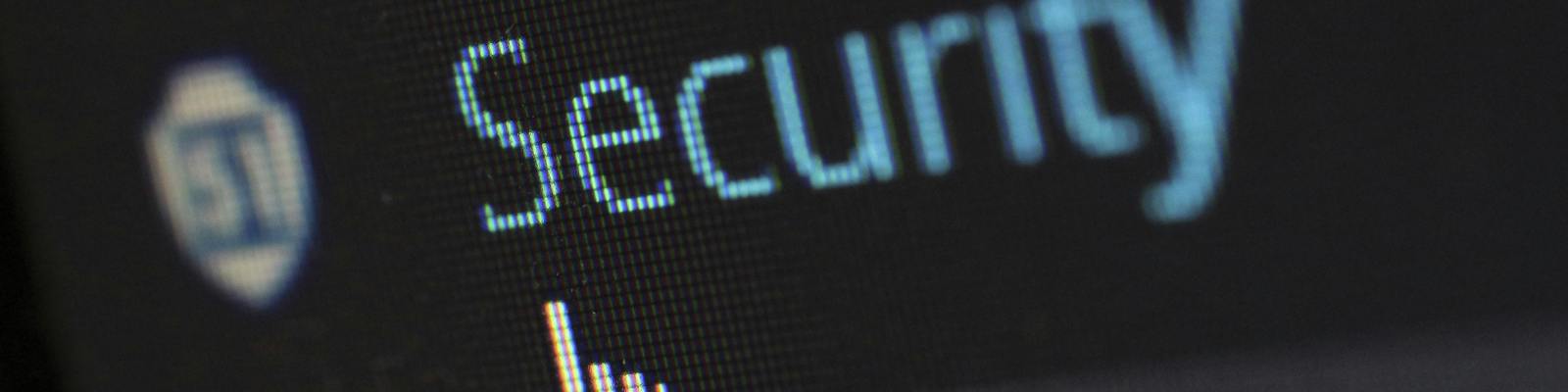 A computer screen shows the word security with the mouse hovering over it